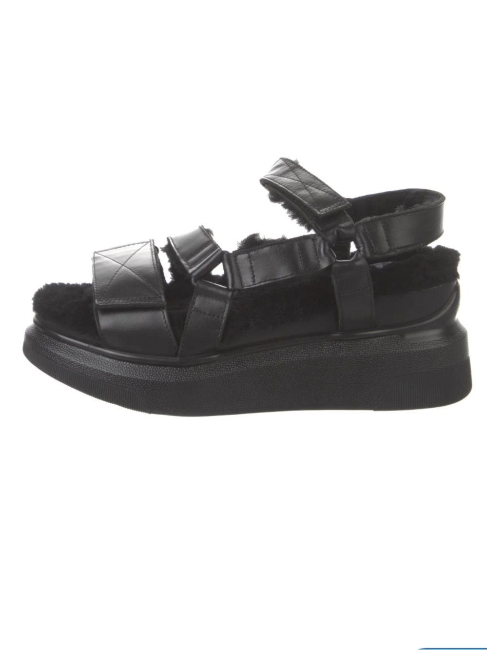 Suzanne Rae Leather Platform Shearling Lined Sandals